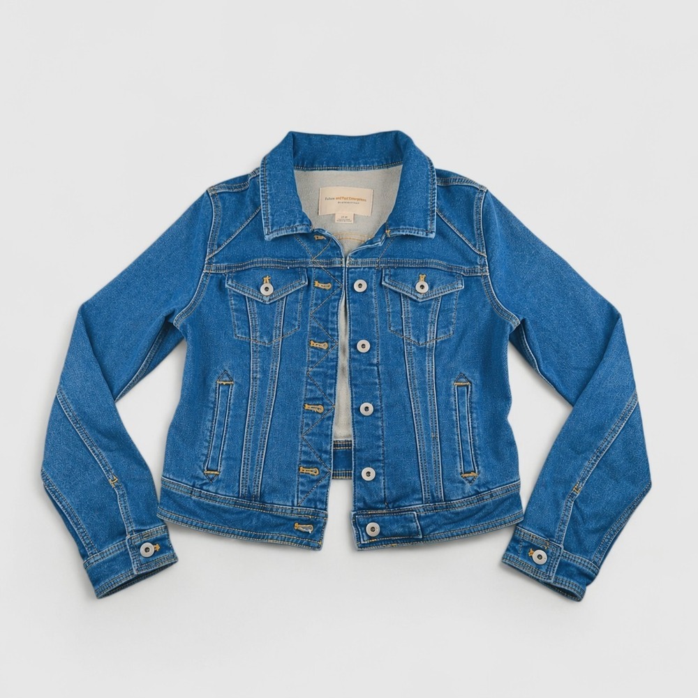 Pilcro  & The Letterpress Denim Jacket Petite Small Stretchy Fitted Trucker Jean